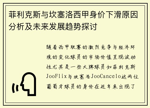 菲利克斯与坎塞洛西甲身价下滑原因分析及未来发展趋势探讨